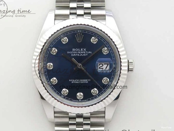 MiroTime 1231 Cozy New DateJust 41 126334 ARF 1:1 Best Edition 904L Steel Blue Diamonds Dial on Jubilee Bracelet A 2548